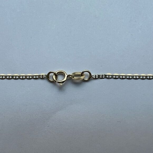 14k Real Gold 1.4mm Flat Mariner Chain necklace16” |Italian chain | Italian Gold - Picture 8 of 9
